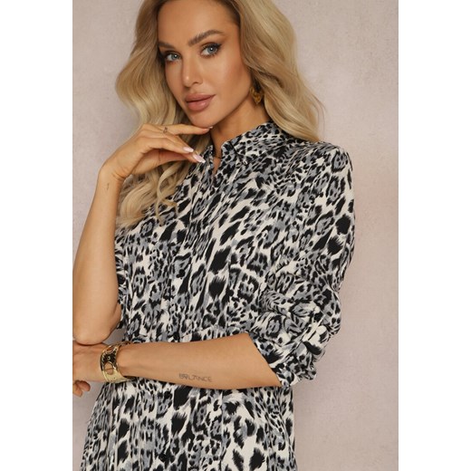 Szaro-Granatowa Sukienka Undihaneh Renee M renee.pl promocja