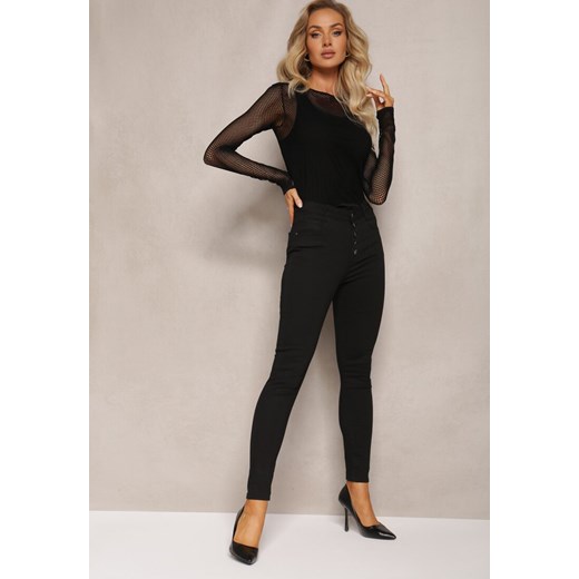 Czarne Spodnie Skinny Winvienne ze sklepu renee.pl w kategorii Spodnie damskie - zdjęcie 179838971