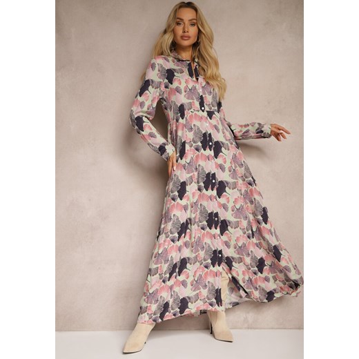 Różowo-Jasnozielona Sukienka Lasthenia Renee S renee.pl wyprzedaż
