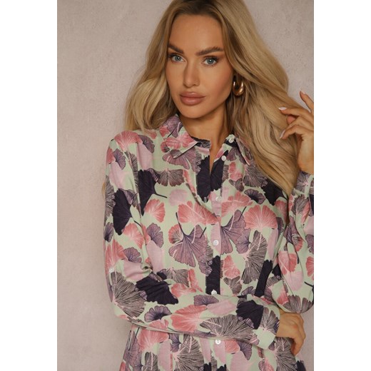 Różowo-Jasnozielona Sukienka Lasthenia Renee S okazja renee.pl