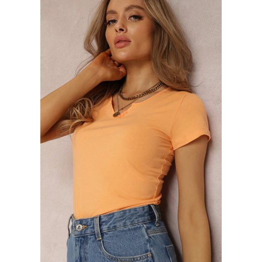 Pomarańczowy T-shirt Amarhyse Renee M okazyjna cena renee.pl