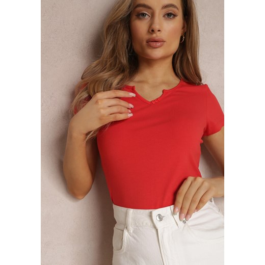 Czerwony T-shirt Amarhyse Renee M okazja renee.pl