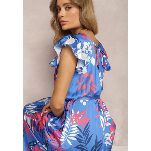 Niebiesko-Czerwona Sukienka Iantharis Renee ONE SIZE promocja renee.pl