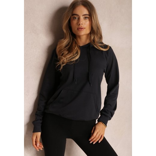 Czarna Bluza z Kapturem Lemine ze sklepu renee.pl w kategorii Bluzy damskie - zdjęcie 179846674