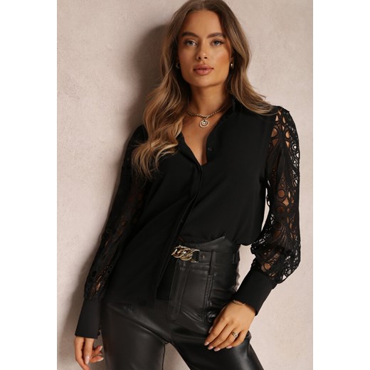 Czarna Koszula Apostoros ze sklepu renee.pl w kategorii Koszule damskie - zdjęcie 179846740