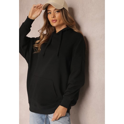 Czarna Bluza z Kapturem Foss ze sklepu renee.pl w kategorii Bluzy damskie - zdjęcie 179847240