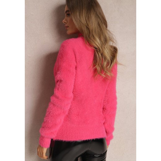 Sweter damski różowy Renee z golfem 