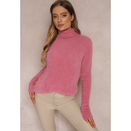 Ciemnoróżowy Golf Wełniany Cheki ze sklepu renee.pl w kategorii Swetry damskie - zdjęcie 179850522