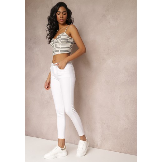 Białe Jeansy Skinny z Efektem Push Up Karinali ze sklepu renee.pl w kategorii Jeansy damskie - zdjęcie 179853424