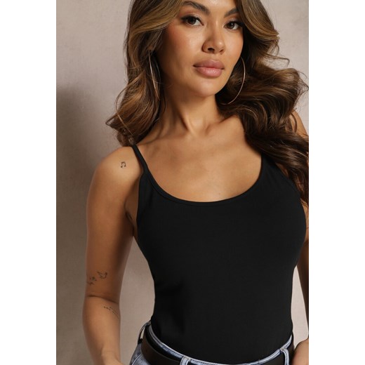 Czarny Bawełniany Top na Regulowanych Ramiączkach Resalio Renee 3XL renee.pl promocyjna cena