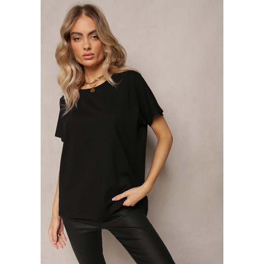 Czarny T-shirt Bawełniany z Krótkim Rękawem Kyndell ze sklepu renee.pl w kategorii Bluzki damskie - zdjęcie 179854370