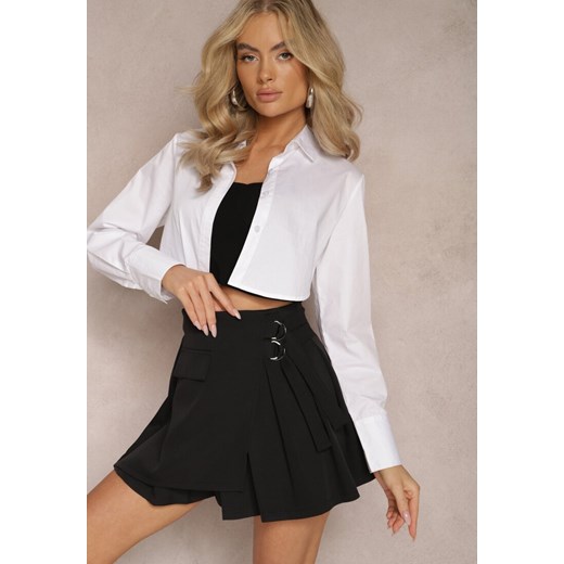 Czarna Kopertowa Spódnica Mini w Stylu Cargo z Paskami Eire ze sklepu renee.pl w kategorii Spódnice - zdjęcie 179856140