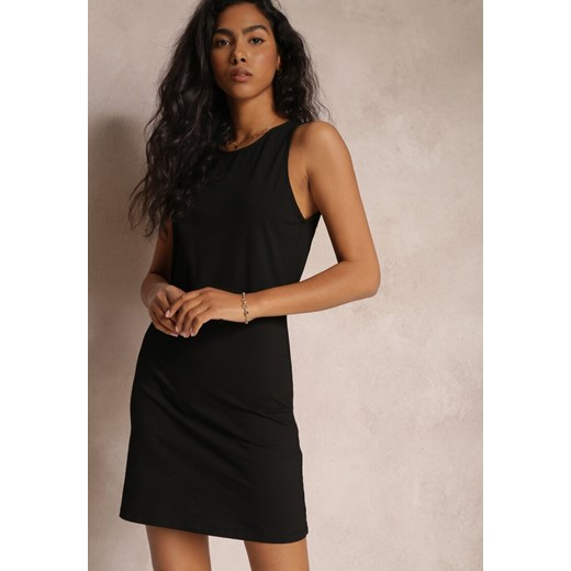 Sukienka Renee czarna z okrągłym dekoltem casual 