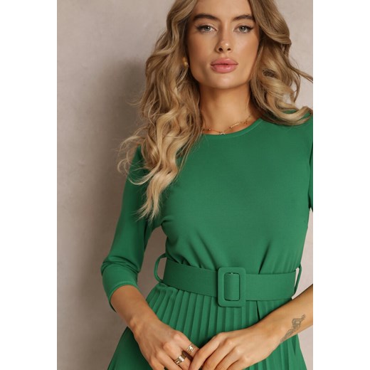 Sukienka Renee z okrągłym dekoltem midi na wiosnę 