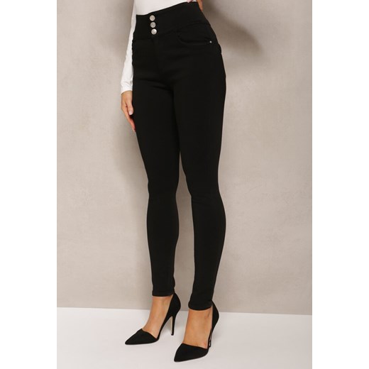 Czarne Jeansy Skinny Push Up z Guzikami Malah ze sklepu renee.pl w kategorii Jeansy damskie - zdjęcie 179870031