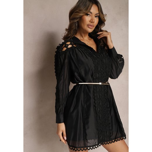 Sukienka Renee z paskiem mini koszulowa 