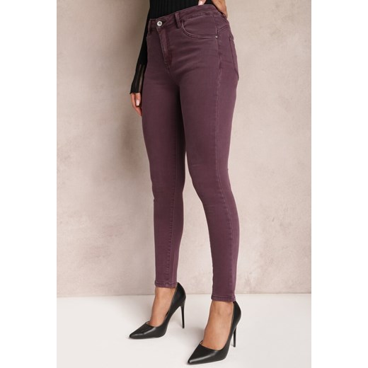 Ciemnofioletowe Jeansy Skinny z Efektem Push Up Karinali ze sklepu renee.pl w kategorii Jeansy damskie - zdjęcie 179874080