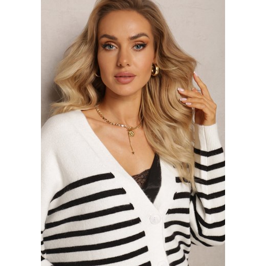 Sweter damski Renee biały z dekoltem v 