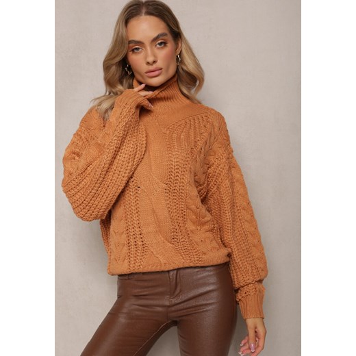 Sweter damski brązowy Renee casual