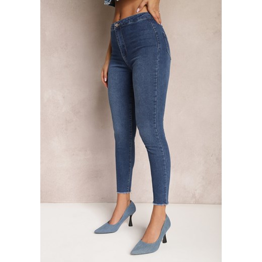 Granatowe Jeansy Skinny High Waist Vivizo ze sklepu renee.pl w kategorii Jeansy damskie - zdjęcie 179878922