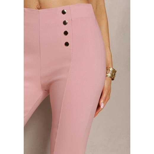 Różowe Spodnie Skinny z Ozdobnymi Napami Eclaria Renee M promocyjna cena renee.pl