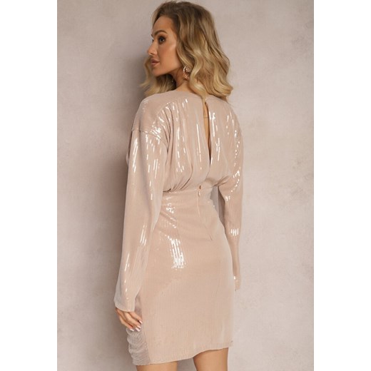 Sukienka Renee mini w cekiny z aplikacją w serek 