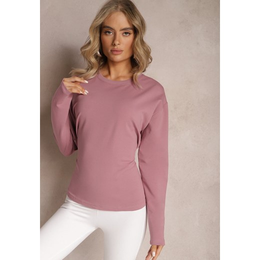 Ciemnoróżowa Bawełniana Bluza z Ozdobnym Wiązaniem Fanarita ze sklepu renee.pl w kategorii Bluzy damskie - zdjęcie 179880543