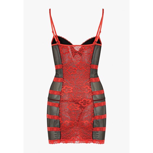 Czerwona Elegancka Koszula Nocna ze Stringami i Subtelną Koronką Mareole Renee S wyprzedaż renee.pl