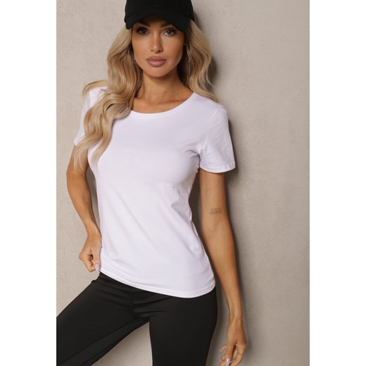 Biały Klasyczny T-shirt z Bawełny Bilena ze sklepu renee.pl w kategorii Bluzki damskie - zdjęcie 179885194