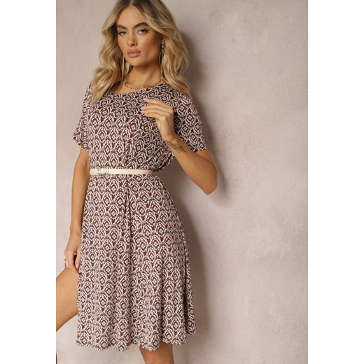 Sukienka Renee mini boho z krótkim rękawem oversize'owa 