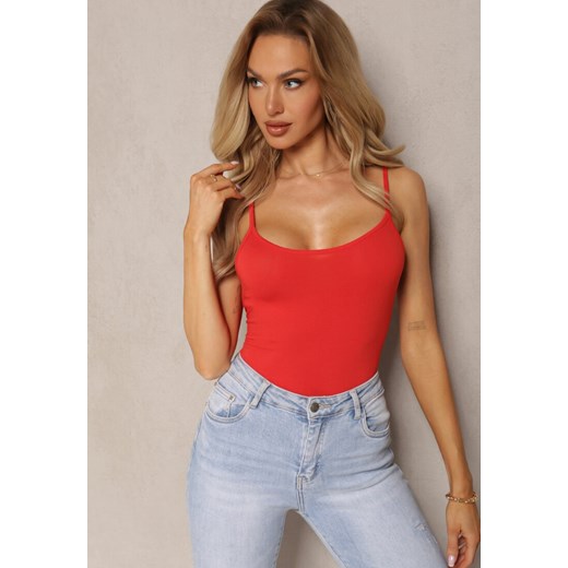 Czerwony Tank Top na Ramiączkach z Elastycznej Bawełny Daudia ze sklepu renee.pl w kategorii Bluzki damskie - zdjęcie 179888812