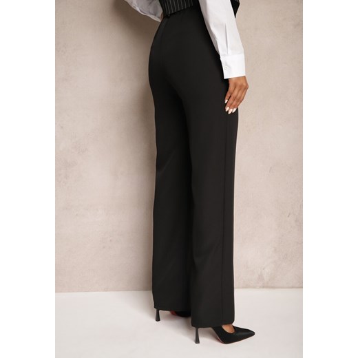 Czarne Garniturowe Spodnie High Waist z Kieszeniami Blathe Renee XS okazyjna cena renee.pl