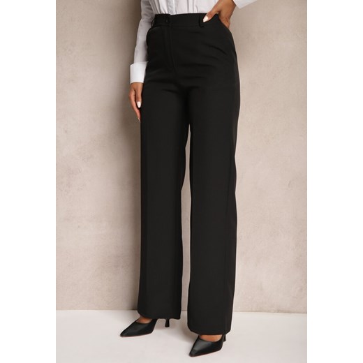 Czarne Garniturowe Spodnie High Waist z Kieszeniami Blathe Renee XS okazja renee.pl