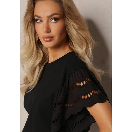 Bluzka damska Renee casualowa z krótkim rękawem z okrągłym dekoltem 