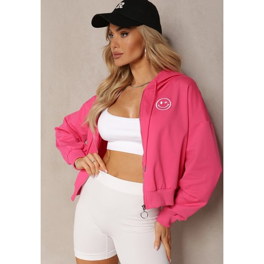Fuksjowa Bluza Rozpinana z Wyszytą Emotką i Kapturem Cornoria Renee XL okazyjna cena renee.pl