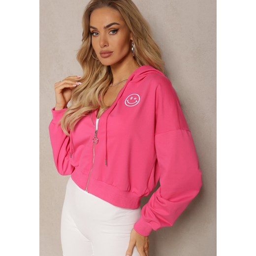 Fuksjowa Bluza Rozpinana z Wyszytą Emotką i Kapturem Cornoria Renee XL renee.pl okazja