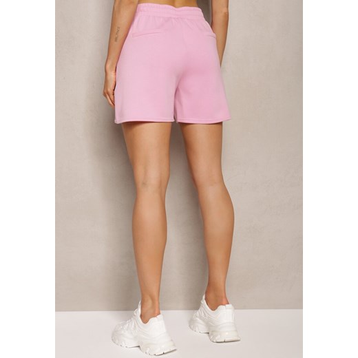 Jasnoróżowe Szorty High Waist przed Kolano Saxonia Renee M okazja renee.pl