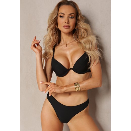 Czarne Bikini Usztywniany Biustonosz z Zapięciem z Tyłu i Majtkami Figami Ermarie ze sklepu renee.pl w kategorii Stroje kąpielowe - zdjęcie 179898981