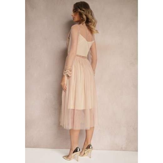 Beżowa Sukienka Agathusa Renee S wyprzedaż renee.pl