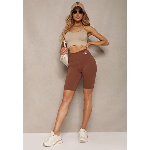 Brązowe Kolarki Szorty Elastyczne High Waist Meania ze sklepu renee.pl w kategorii Szorty - zdjęcie 179905193