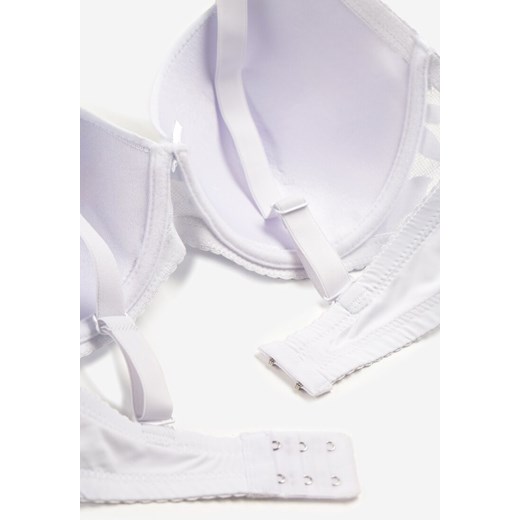 Biały Biustonosz z Usztywnionymi Miseczkami Full Cup Ozdobiony Koronką Elavi Renee 90D okazyjna cena renee.pl