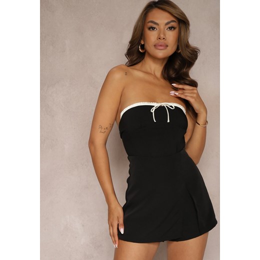 Czarne Spódnico-Szorty High Waist z Rozcięciem Vikone ze sklepu renee.pl w kategorii Szorty - zdjęcie 179909540