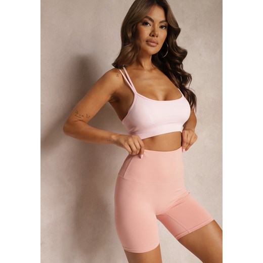 Różowe Szorty Kolarki High Waist z Efektem Push Up Pielara ze sklepu renee.pl w kategorii Szorty - zdjęcie 179915253