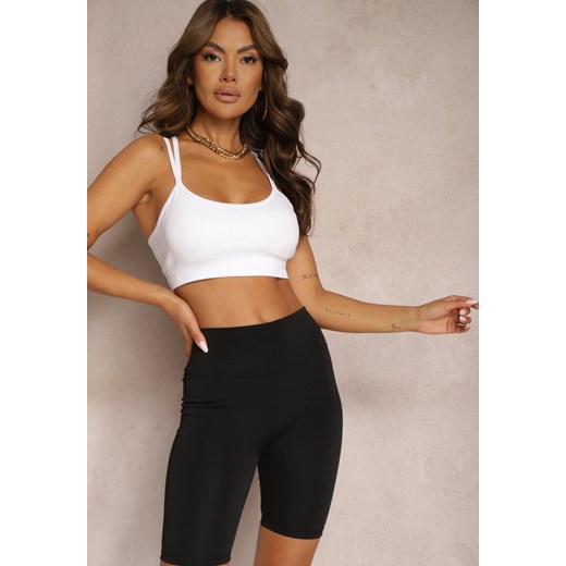 Czarne Szorty Typu Kolarki High Waist z Szeroką Gumką w Talii Nanseline ze sklepu renee.pl w kategorii Szorty - zdjęcie 179917854