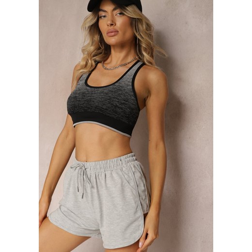 Jasnoszare Szorty Dresowe z Dodatkiem Bawełny High Waist Florazen ze sklepu renee.pl w kategorii Szorty - zdjęcie 179919093