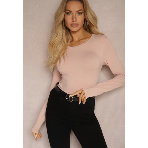Różowa Bluzka Bawełniana Longsleeve Neriala ze sklepu renee.pl w kategorii Bluzki damskie - zdjęcie 179925242