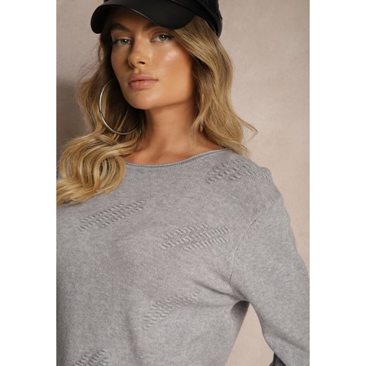 Sweter damski Renee casualowy z okrągłym dekoltem 