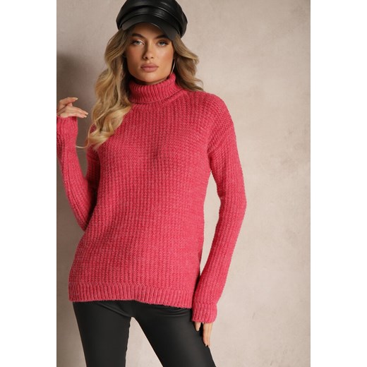 Fuksjowy Casualowy Golf Ertinna ze sklepu renee.pl w kategorii Swetry damskie - zdjęcie 179927731