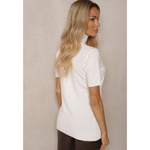 Biały Golf z Dodatkiem Kaszmiru i Krótkim Rękawem Edirana Renee ONE SIZE promocja renee.pl