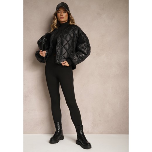 Czarne Legginsy High Waist z Szeroką Gumką w Pasie Sevini ze sklepu renee.pl w kategorii Spodnie damskie - zdjęcie 179937240